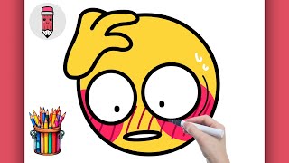 How to Draw Cursed Emoji - Easy Emoji Drawings - Cute Kawaii Drawings