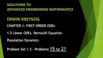 KREYSZIG #14 | Advanced Engineering Mathematics - Kreyszig | Problem Set 1.5 | Problems 15 - 21