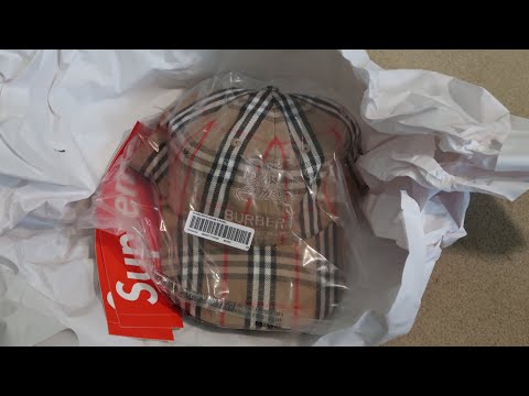 SUPREME X BURBERRY DENIM 6-PANEL PICKUP/UNBOXING - YouTube