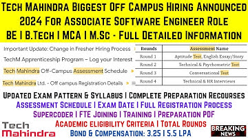 Tech Mahindra Biggest Off Campus Mass Hiring For 2023, 2022 Batch | ASE & Supercoder Salary: 5.5 LPA