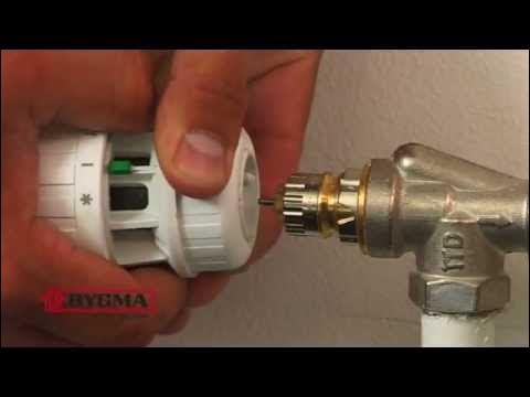 Как снять термоголовку данфосс с радиатора Udskiftning af følerelement på radiator - YouTube