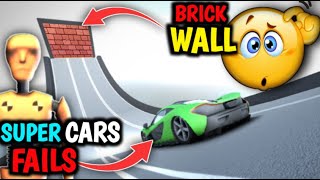 SUPERCARS😱😍  VS  BRICK WALL ❌🔥🤯 #beamngdrive #carcrashes #visuplays #car #gaming