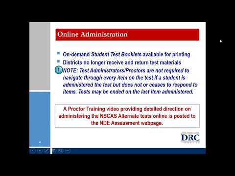 2020 NSCAS Alternate Test Administration Training