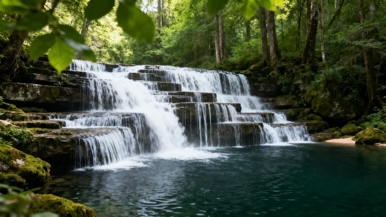 Deep Sleep in Minutes 🎹 Waterfall Sounds and Piano Music for Insomnia ...