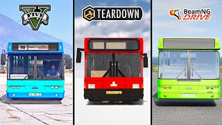 GTA 5 MAZ BUS VS TEARDOWN BUS VS BEAMNG MAZ BUS- WHICH IS BEST?