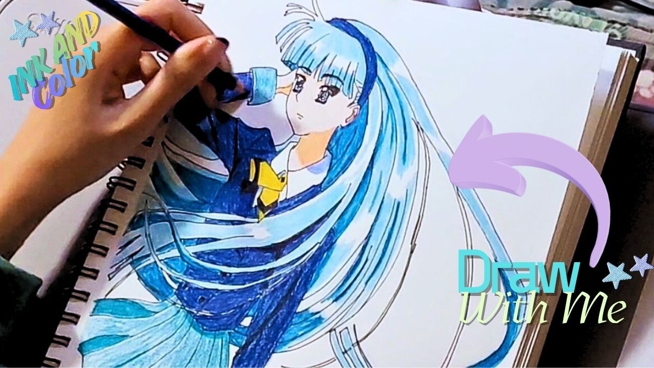 Draw with me / How I ink and color Magic Knight Rayearth Umi