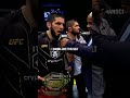 Islam dedicates belt to khabib and his father #islammakhachev #shorts