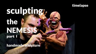 Sculpting the Nemesis in Polymer Clay - Part 1 Resident Evil 3 remake (biohazard 3) (timelapse)