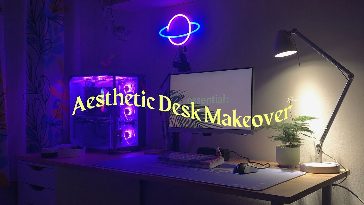 aesthetic & minimal desk makeover | gaming setup | shopee haul