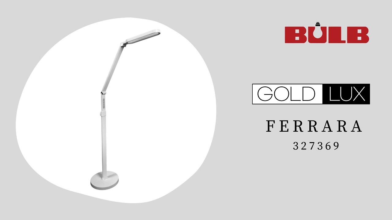 Торшер Goldlux 327369 Ferrara LED 1x13W 3000K/4000K/6000K 700Lm IP20 белый video