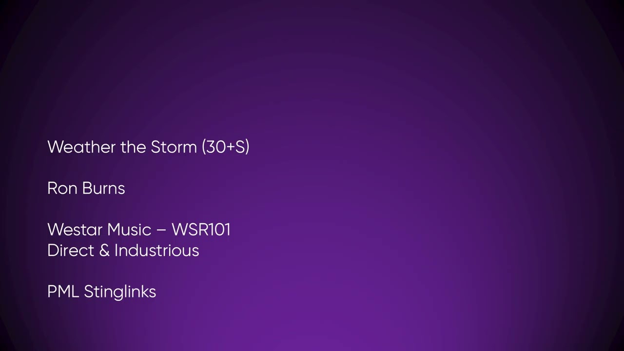 Weather the Storm (30+S) - Ron Burns | Westar Music (WSR101) [Full Track] - PML Stinglinks 