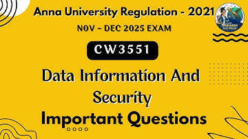 CW3551 Data Information and Security important questions in tamil||DIS||Anna University reg- 2021.