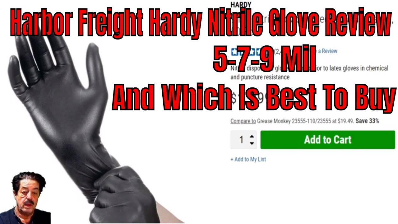 Review on Harbor Freight's 5, 7 & 9ml Nitrile Disposable Gloves YouTube