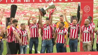 Football: l’Atlético soulève le trophée de champion d'Espagne | AFP Images