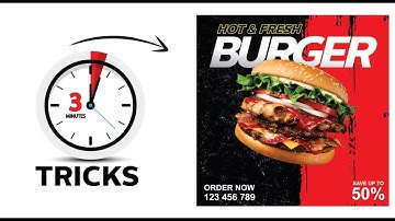 Three Minute Tricks - Food Banner design - Learn Coreldraw with Ahsan Sabri