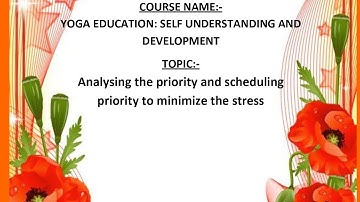 EPC-4/Analysing the priority and scheduling priority to minimize the stress/B.ed 4th sem #practicum 