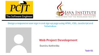 Signup & Signin Pages Design | Web Programming I | Java Institute