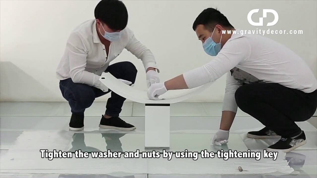 Gravity Decor: How to Install Elite Tempered Glass Coffee Table with White Glossy Base