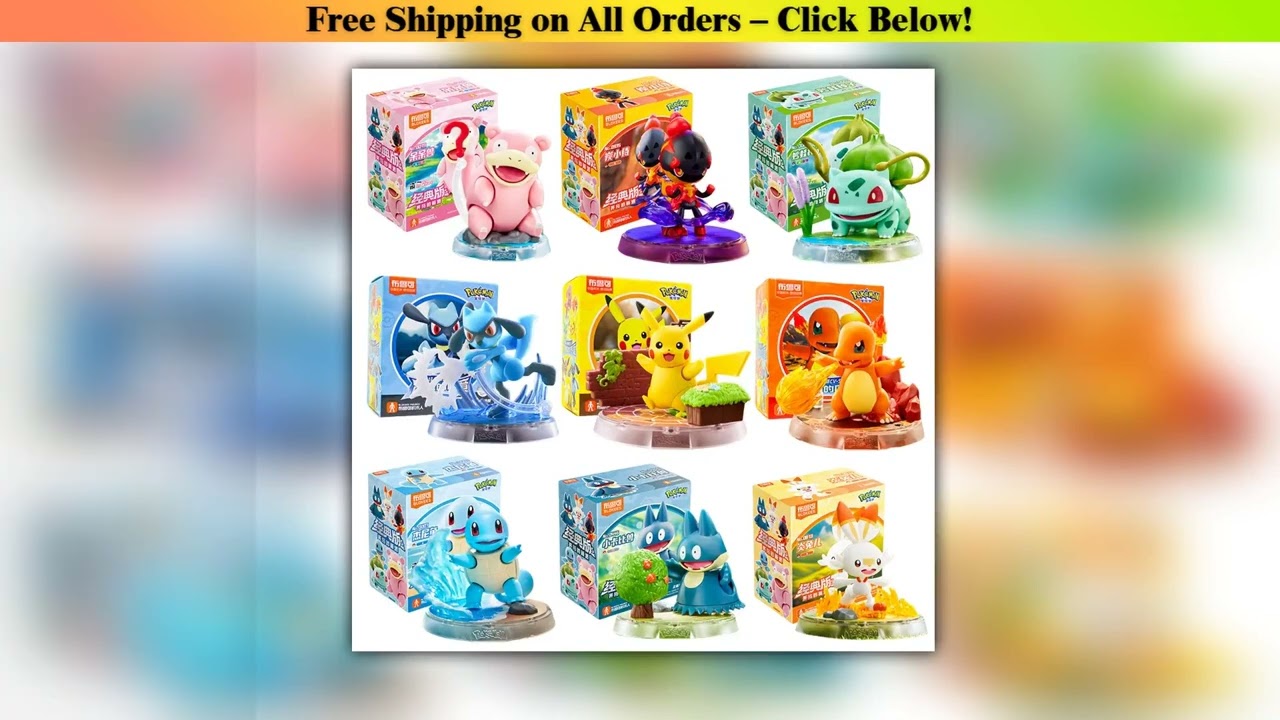 BLOKEES Pokemon Figure Pikachu Bulbasaur Squirtle Charizard Eevee Ceruledge Greninja Action Figure
