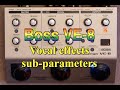 Boss ve8 vocal subparameter settings