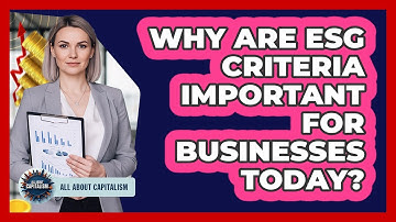 Why Are ESG Criteria Important For Businesses Today? - All About Capitalism