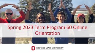 Spring 2023 Term Program 60 Online Orientation