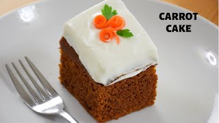 EASIEST CARROT CAKE RECIPE WITH CREAM CHEESE FROSTING | HEALTHY WHEAT FLOUR CARROT CAKE RECIPE