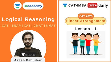 Linear Data Arrangement L1 | Logical Reasoning | Unacademy CAT4MBA | Akash Pahurkar