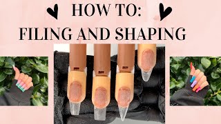 HOW TO: FILING AND SHAPING | COFFIN, SQUARE, STILETTO \& ALMOND | THE NAIL ROOM BY GEE | 2021