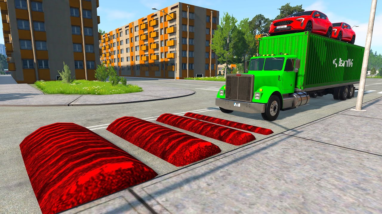 Cars vs Strange Consecutive Speed Bumps #3 - BeamNG Drive