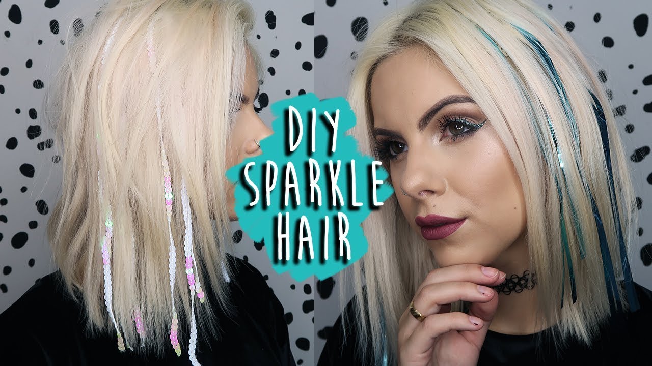 How To DIY SPARKLE HAIR EXTENSIONS YouTube