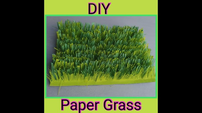 DIY Mini Garden Paper Flower and Grass Wall Decoration Idea 