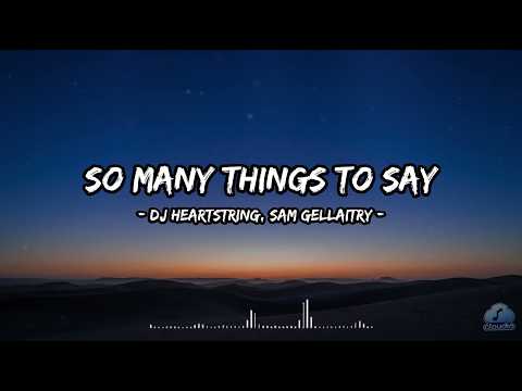 So Many Things To Say - DJ HEARTSTRING, Sam Gellaitry (Lyrics)
