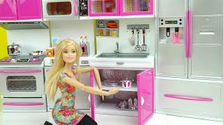 مطبخ باربي الجديد ألعاب بنات جولة في المطبخ Barbie kitchen Toy doll play set