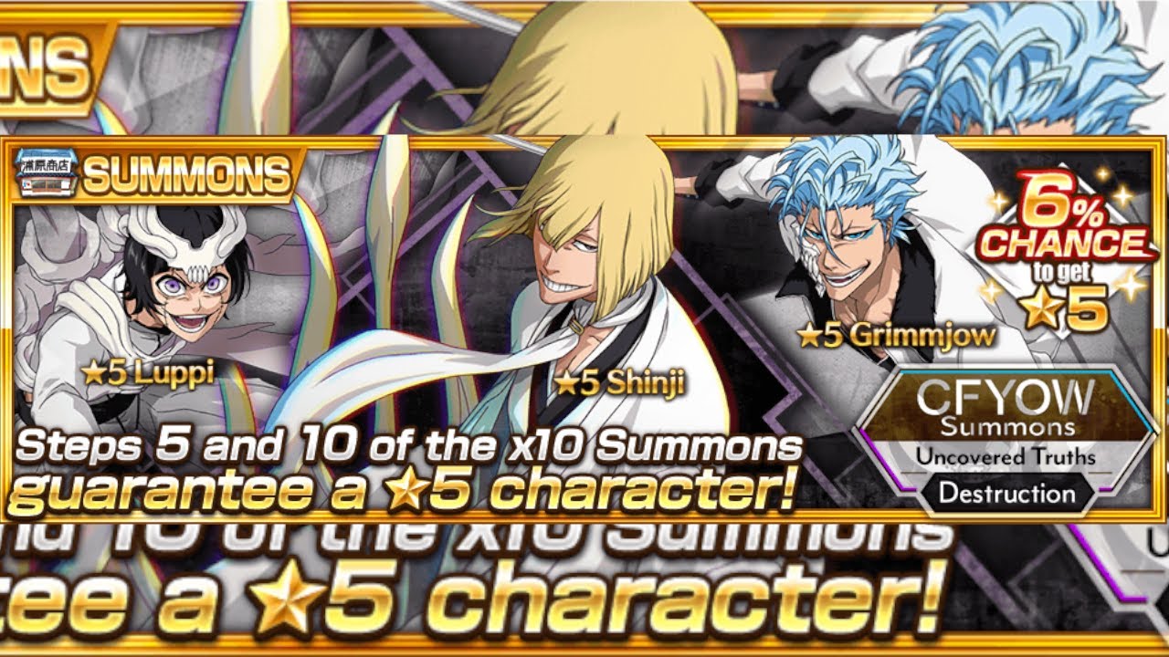 Bleach Brave Souls Summons CYFOW Uncovered Truths Destruction! Status