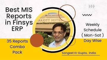 Best MIS Reports in Finsys ERP --- 35 reports Combo Pack --- Recorded at  JW Marriot  Juhu, Mumbai