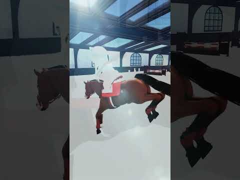 riding honey the arabian on wild heart stables v2! #horses #robloxbedwars