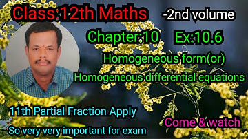 Class12 maths|Homogeneous form eg 10 .19|12th 2nd volume|12th chapter10