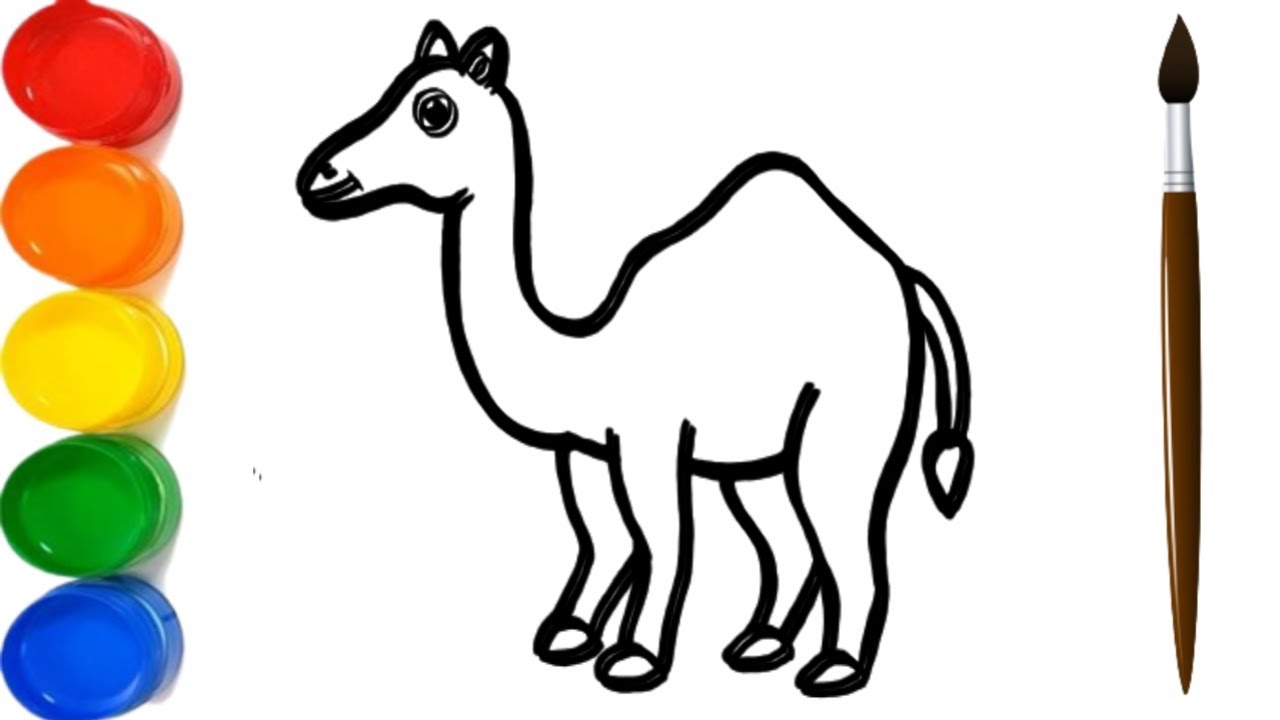 Camel Drawing, Paint & Colouring for Kids and Toddlers | How to draw a ...