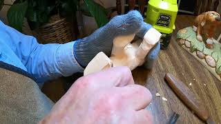 Carving a hillbilly dog from a bandsaw cut-out Part 2