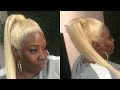 Dark Skin Girls Can’t Wear 613 Blonde? 🤔 Natural Soft Frontal Ponytail Using 2 Frontals