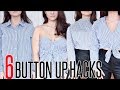 6 BUTTON UP SHIRT HACKS EVERY Girl SHOULD Know | How To Transform your OLD BUTTON UP SHIRTS!! NO SEW