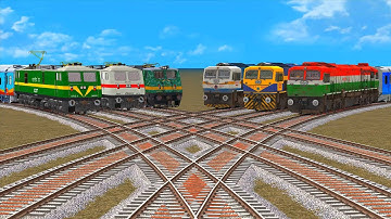6 DIFFERENT INDIAN TRAINS CRAZY CROSSING ON SIX RISKY SHARP BEND RAILROAD TRACKS #37 Train Simulator