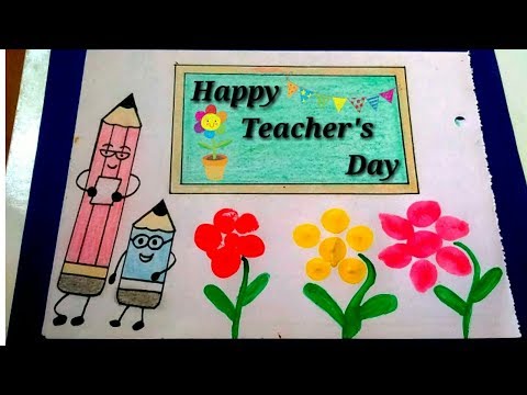 Teacher's Day Drawing Very Easy Step By Step / Teacher's Day Painting By  Colour Pencil - YouTube