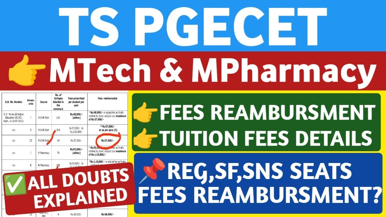 TS PGECET Fees Reimbursement and Web Options Tips