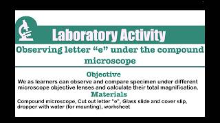 Basic Microscopy _Observing letter e under the compound microscope