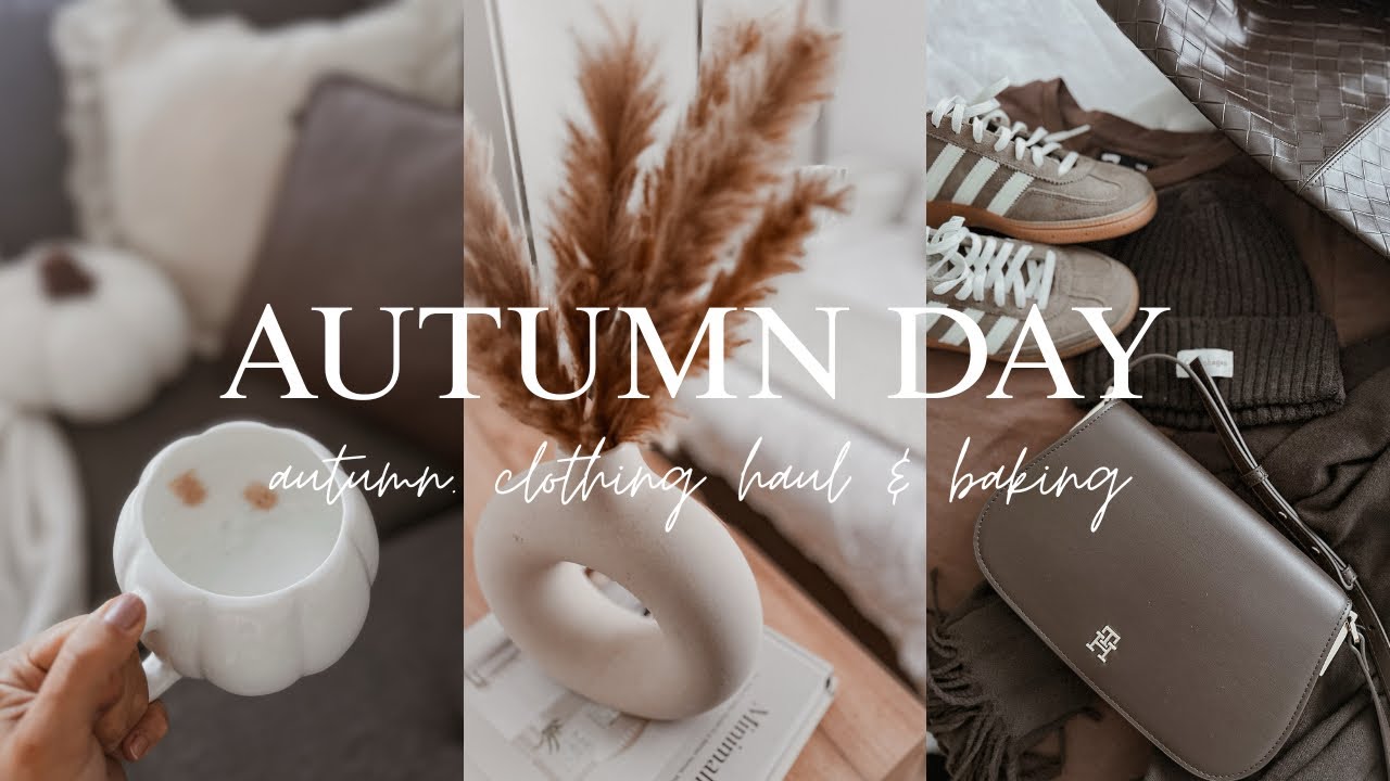 Cozy autumn day 🍂 autumn clothing haul, baking pavlova roll