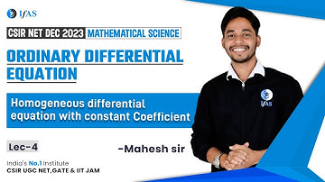 Homogeneous ODEs with Constant Coefficient for CSIR NET Maths 2023