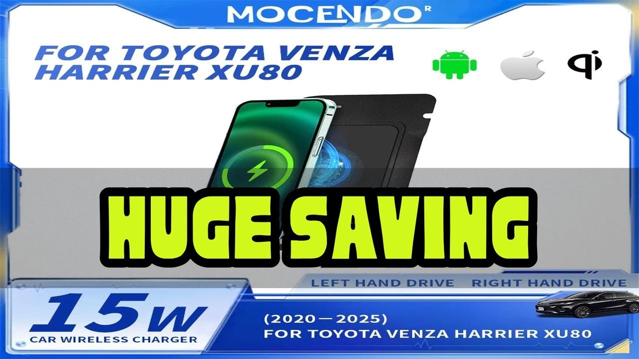 Car wireless charger for Toyota Harrier 2020–2025 15w fast phone charger charging plate phone holde