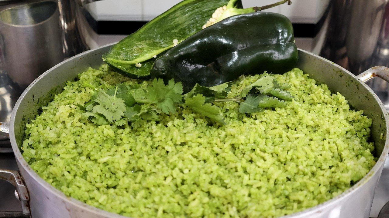 ARROZ verde poblano ¡Los mejores tips para que NO se pegue!